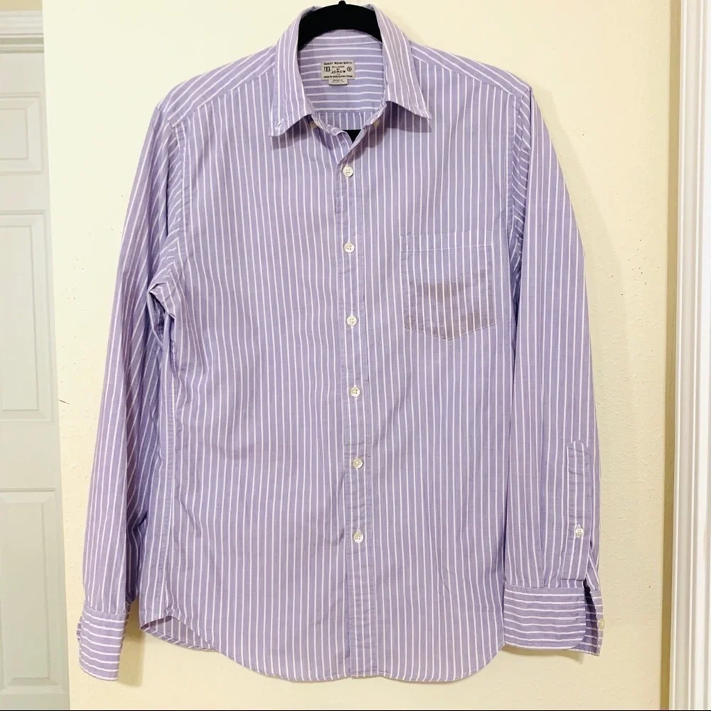 J CREW purple stripe dress shirts - very good - S